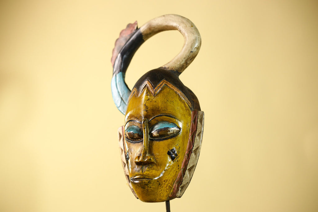 Handmade African Mask cote d'ivoire baule Wooden Vintage Tribal Wall Art -G6110