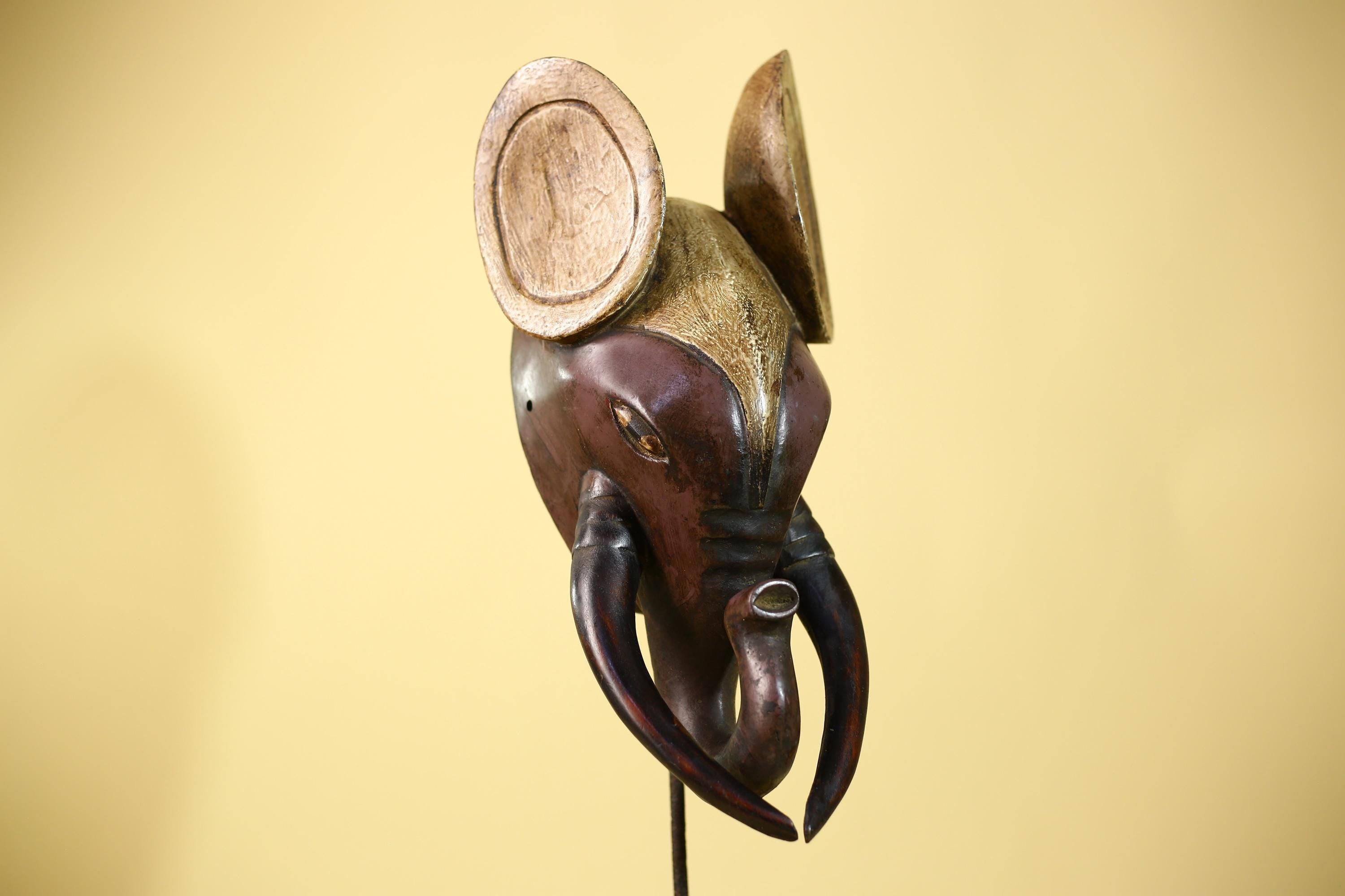 African Elephant Mask Wooden African Art Tribal Wall Decor Large-G6112