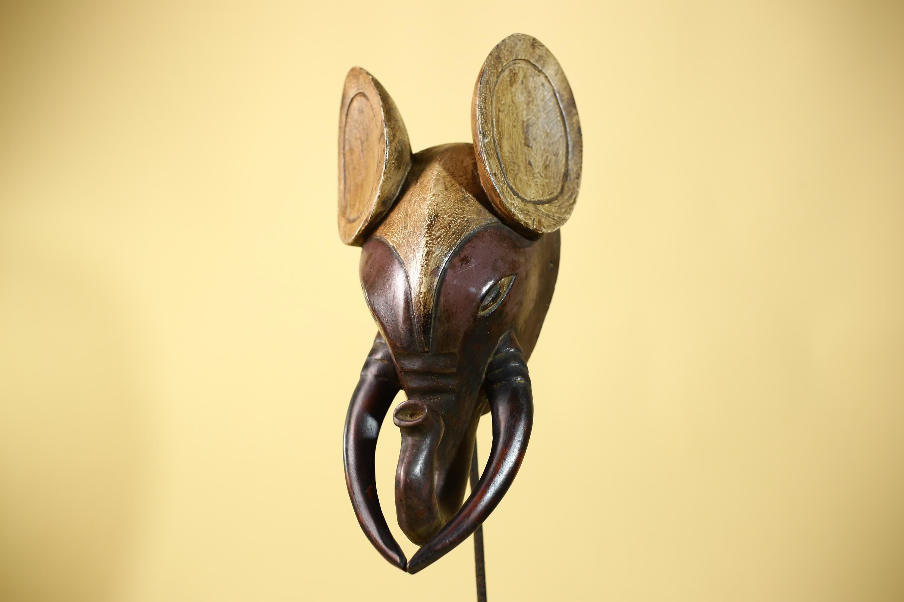African Elephant Mask Wooden African Art Tribal Wall Decor Large-G6112