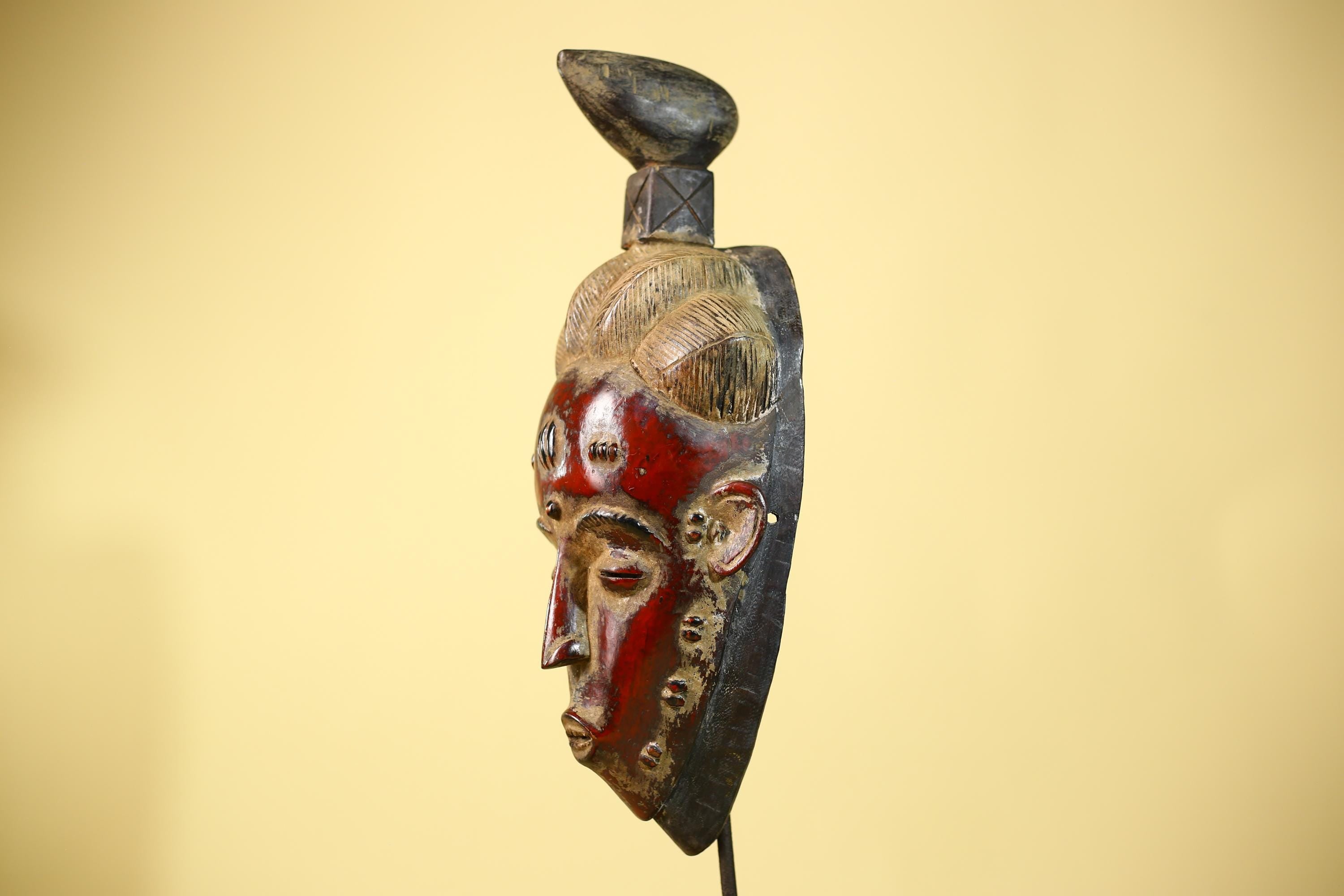 African Mask Baule Wooden African  Tribal Wall Art Vintage Decor-G6113