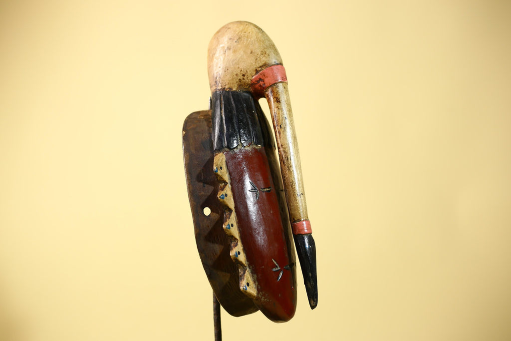 Handmade African Baule Carved Wood Tribal Wall Decor-G6114