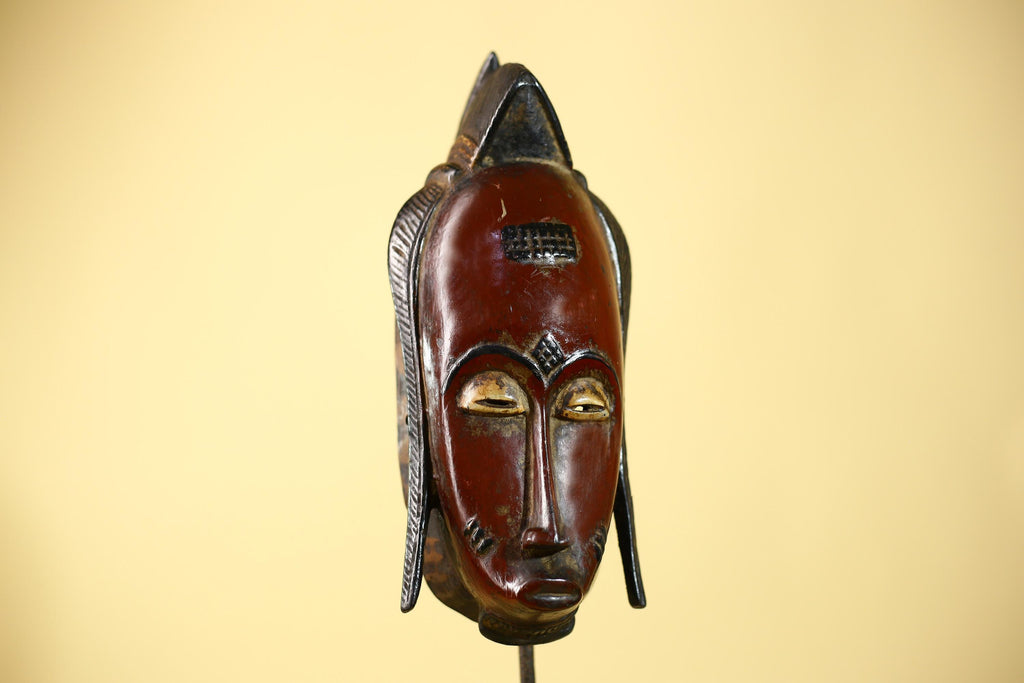 Hand Carved Baule Mask  African Tribal Art, West Africa-G6115