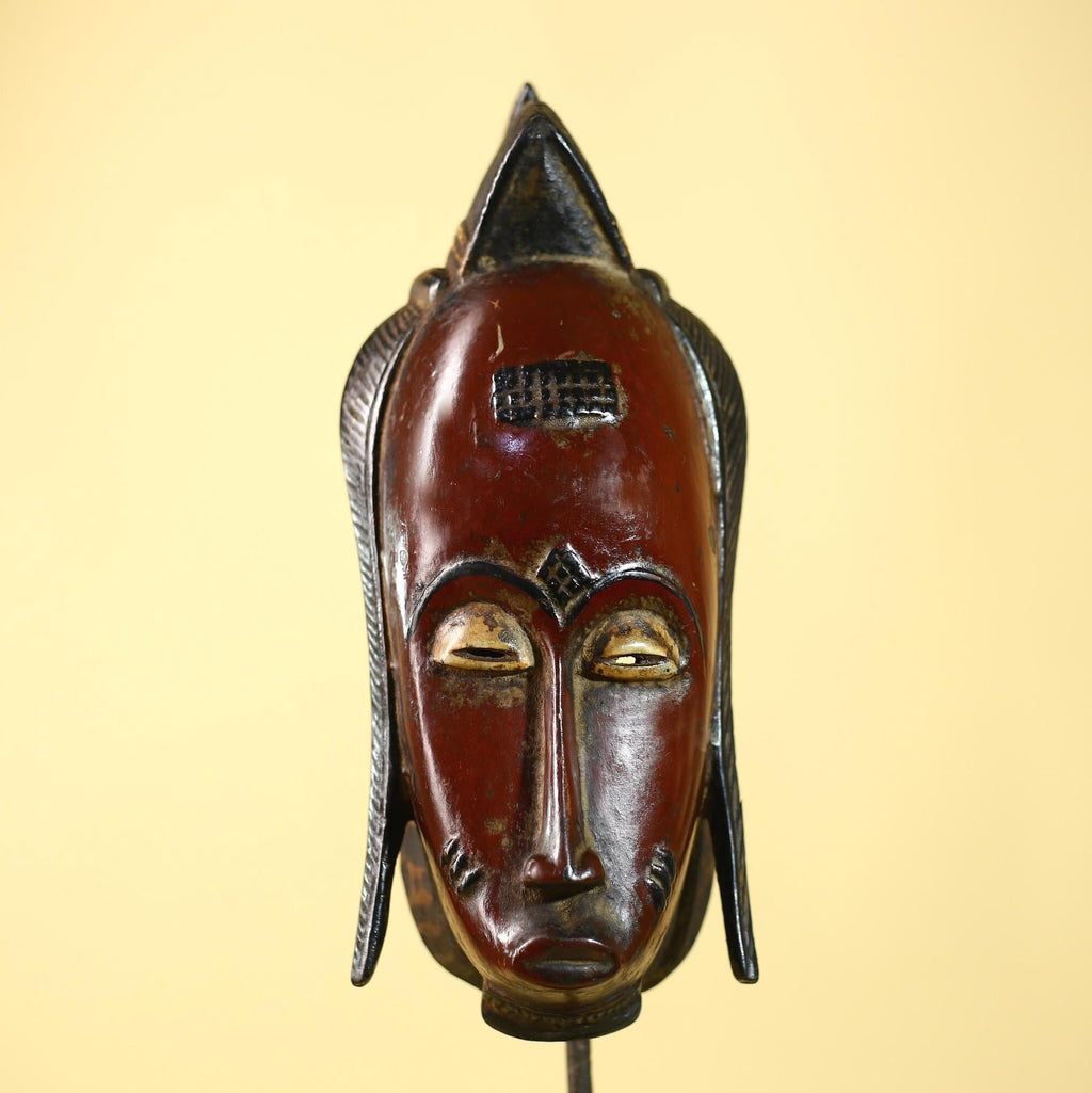 Hand Carved Baule Mask  African Tribal Art, West Africa-G6115