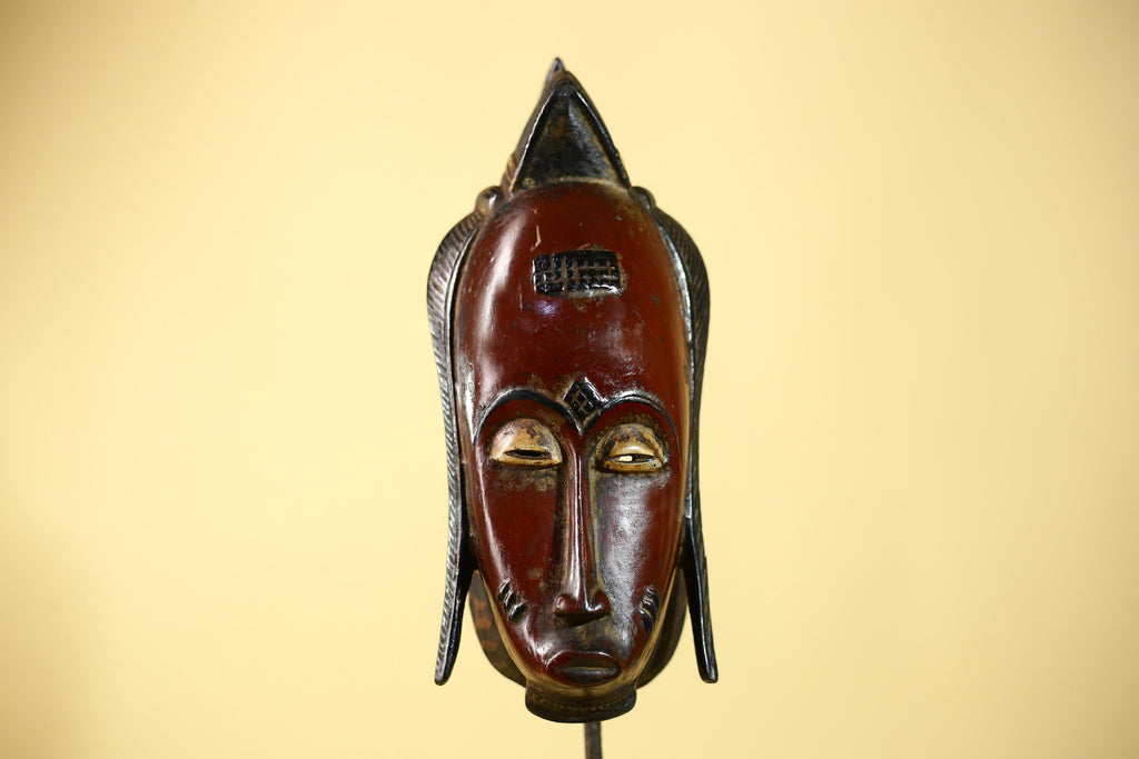Hand Carved Baule Mask  African Tribal Art, West Africa-G6115