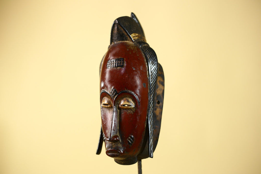 Hand Carved Baule Mask  African Tribal Art, West Africa-G6115