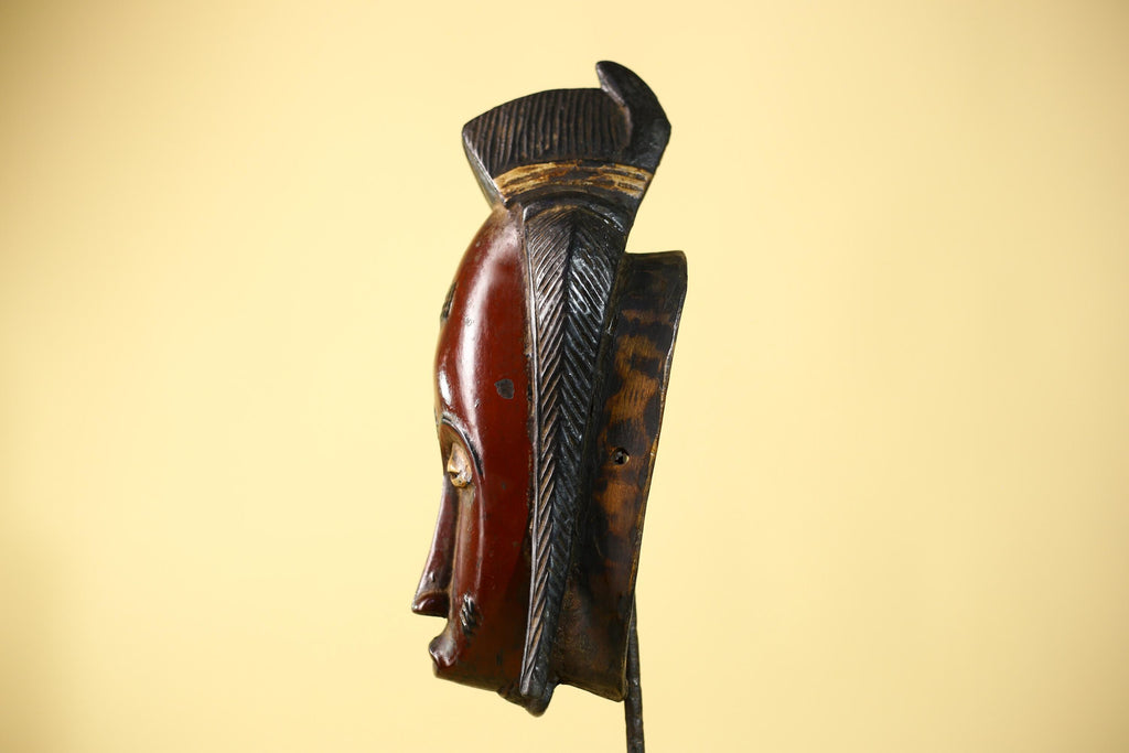 Hand Carved Baule Mask  African Tribal Art, West Africa-G6115