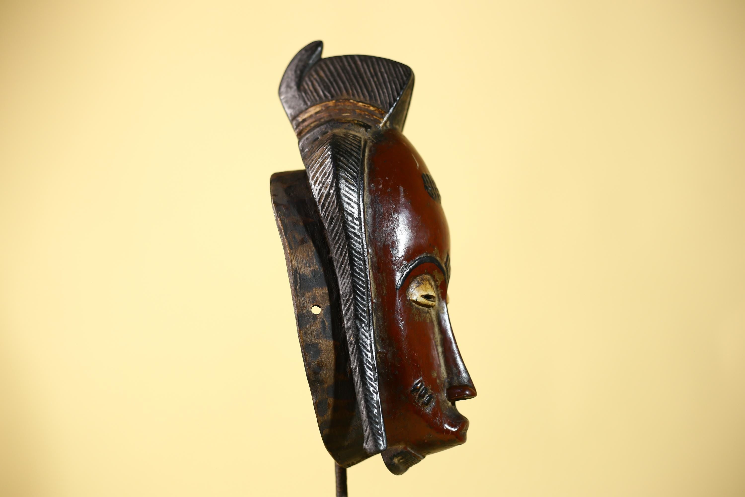 Hand Carved Baule Mask  African Tribal Art, West Africa-G6115