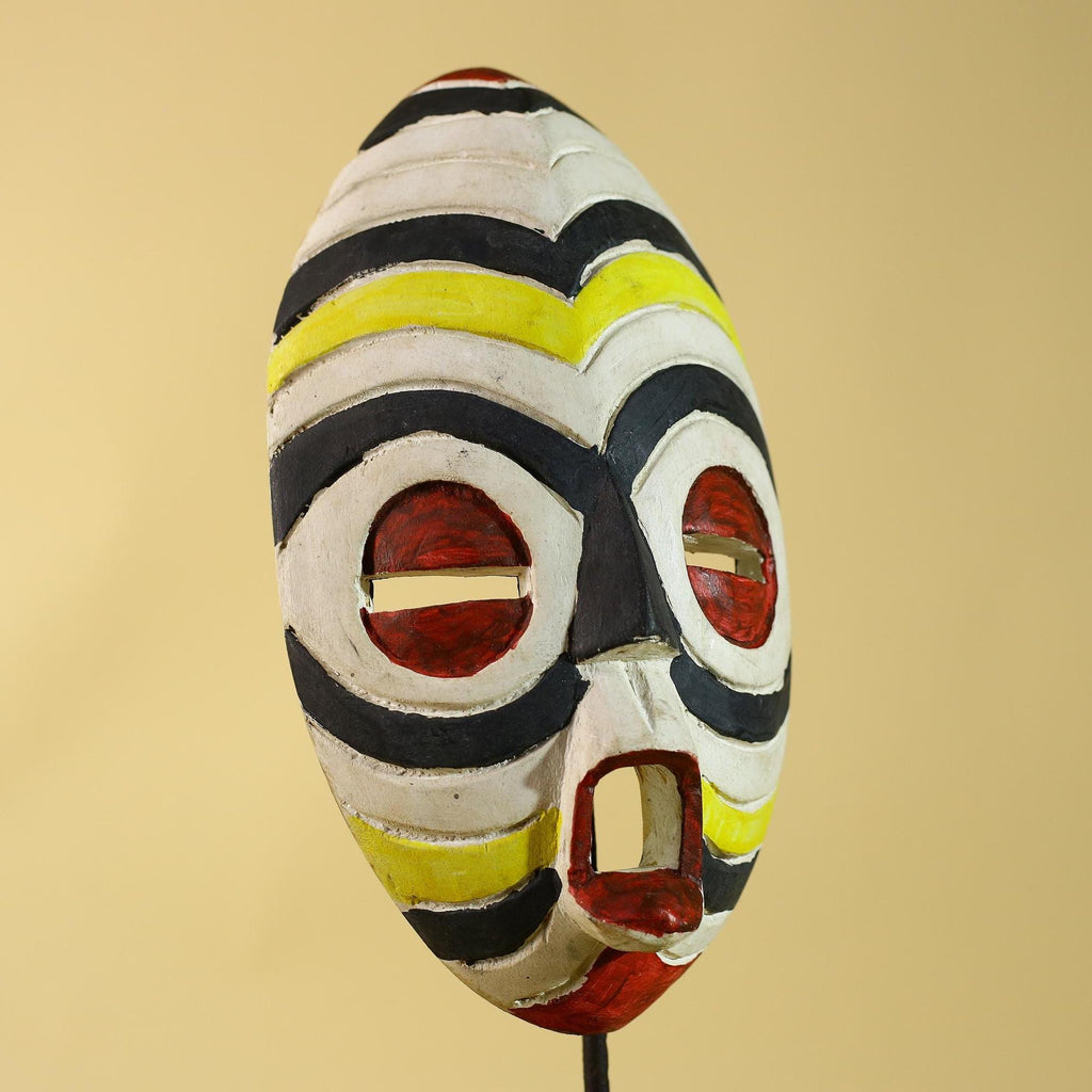 African Tribal Wall Mask – Hand Carved Painted Wood Face Mask-G6209