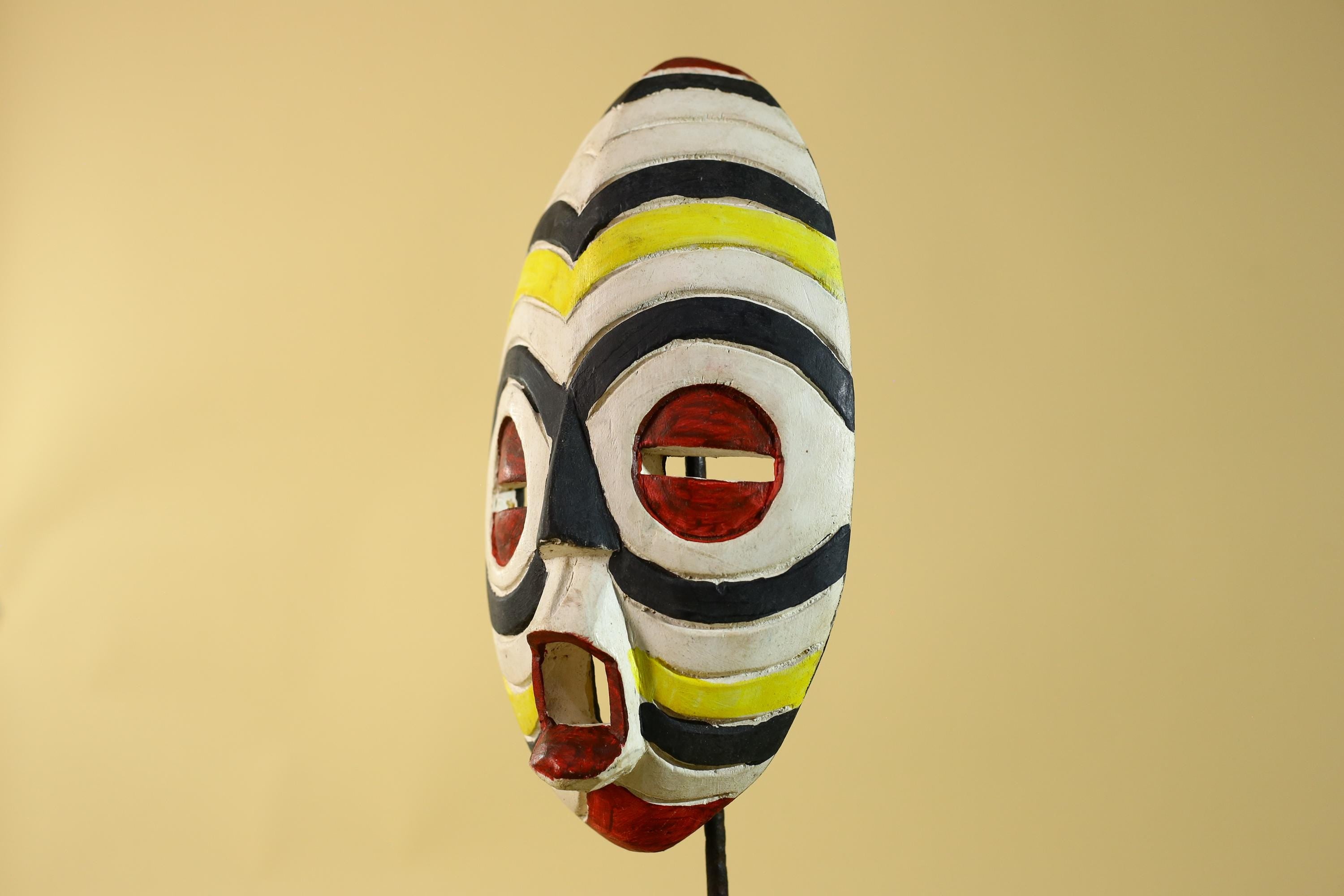 African Tribal Wall Mask – Hand Carved Painted Wood Face Mask-G6209