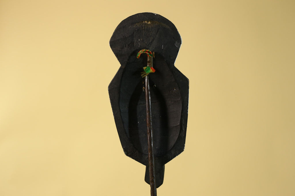 African Kongo Style Ritual Mask, Hand Carved Wooden Mask with Cross Symbol-G6210