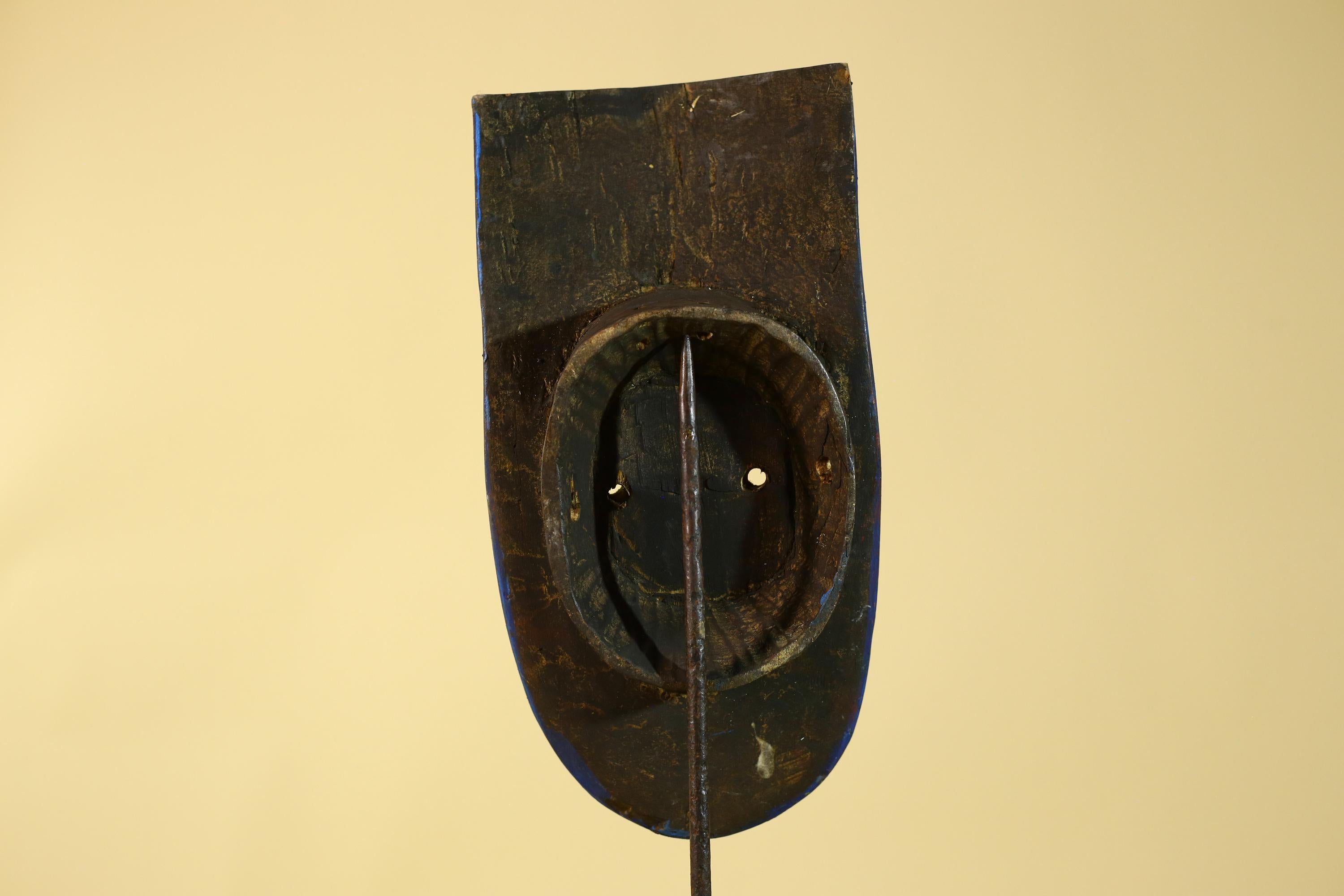 African Tribal Wall Mask, Hand Carved Painted Wooden Face Mask Art-G6211