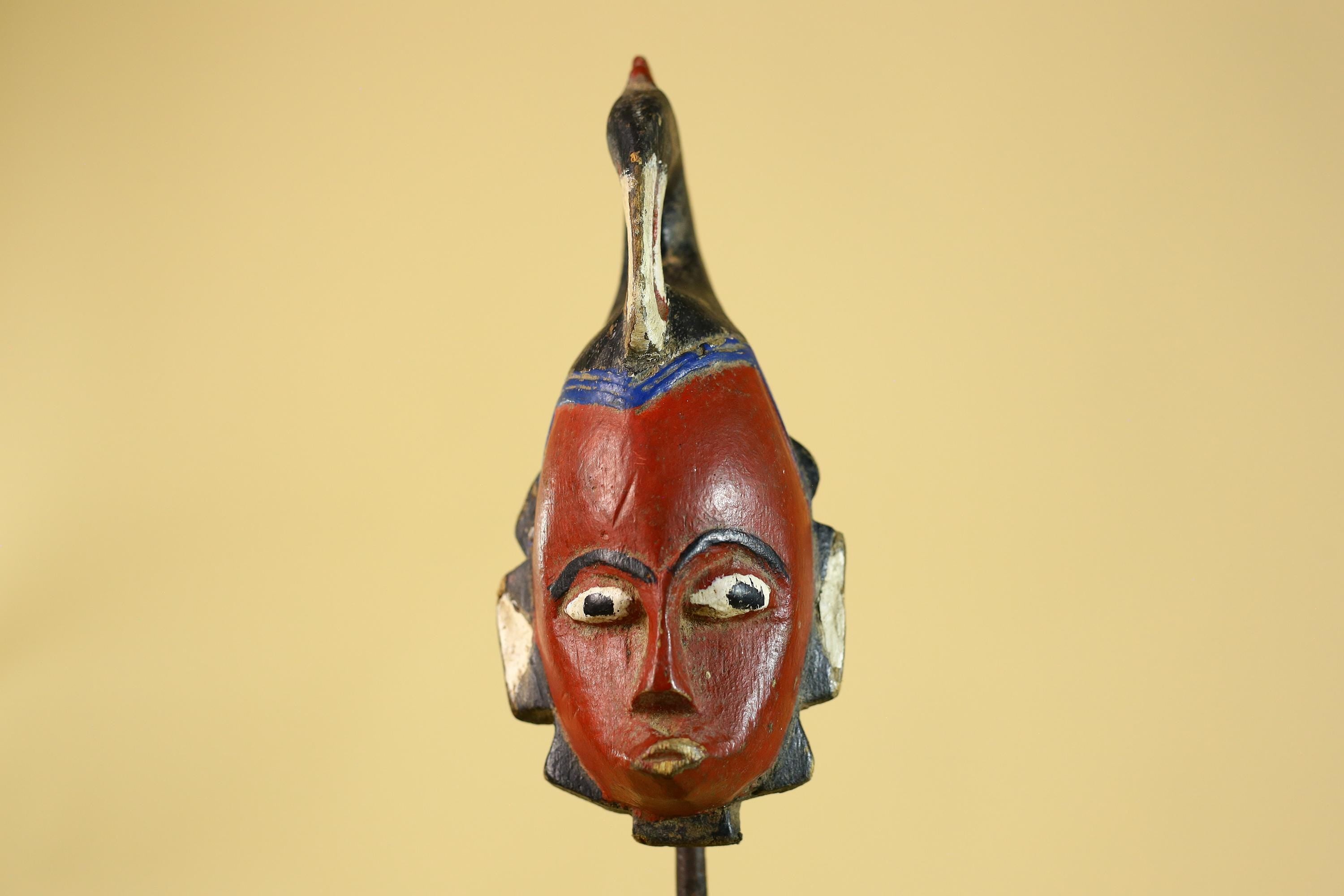 Baule Goli Kpan Portrait Mask, African Mask Wall Art, Vintage Wood Decor-G6215