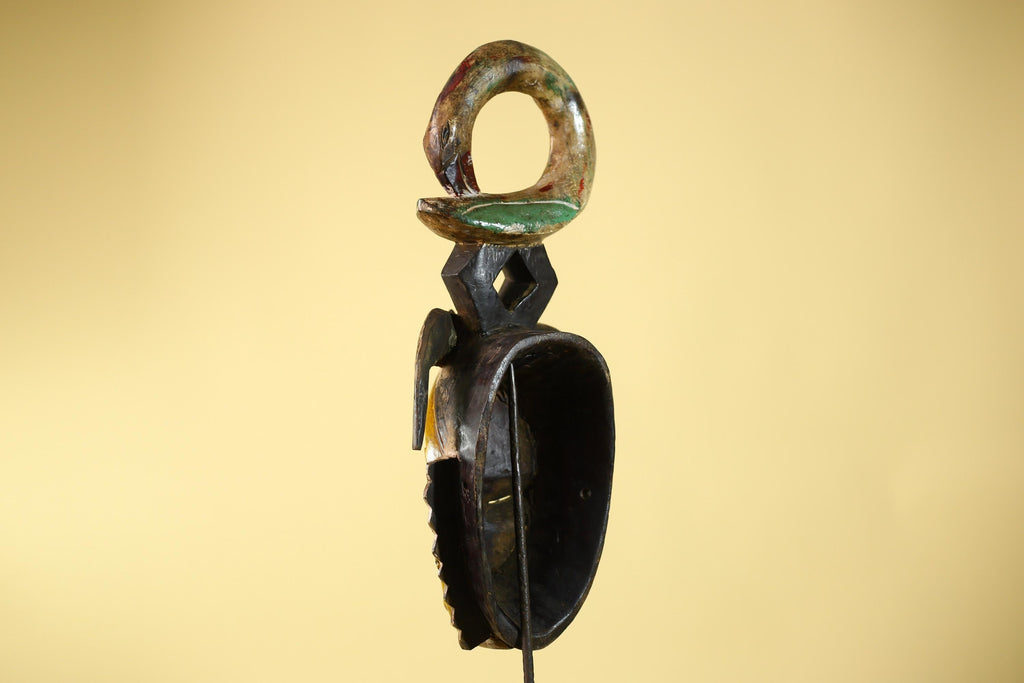 Handmade African Baule Ring Crest Wooden African Art Tribal Wall Decor-G6118