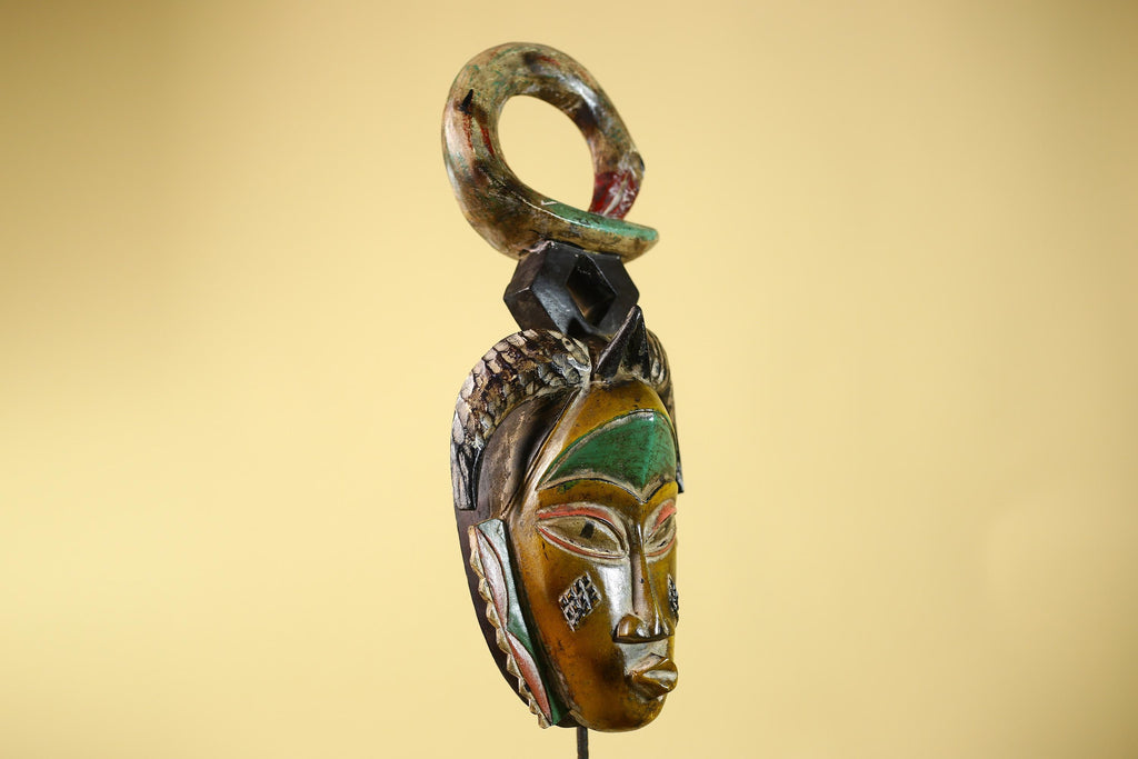 Handmade African Baule Ring Crest Wooden African Art Tribal Wall Decor-G6118