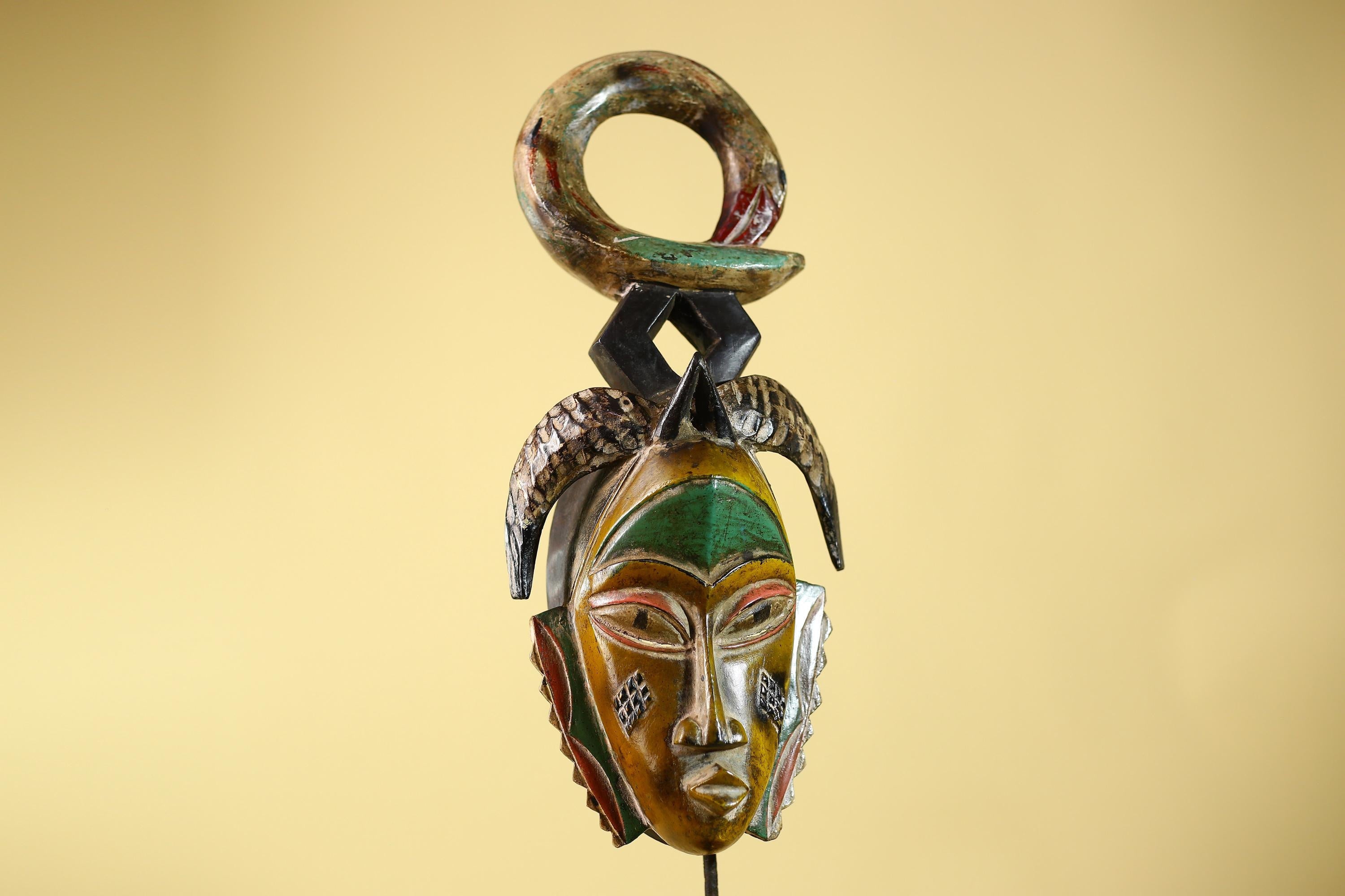 Handmade African Baule Ring Crest Wooden African Art Tribal Wall Decor-G6118