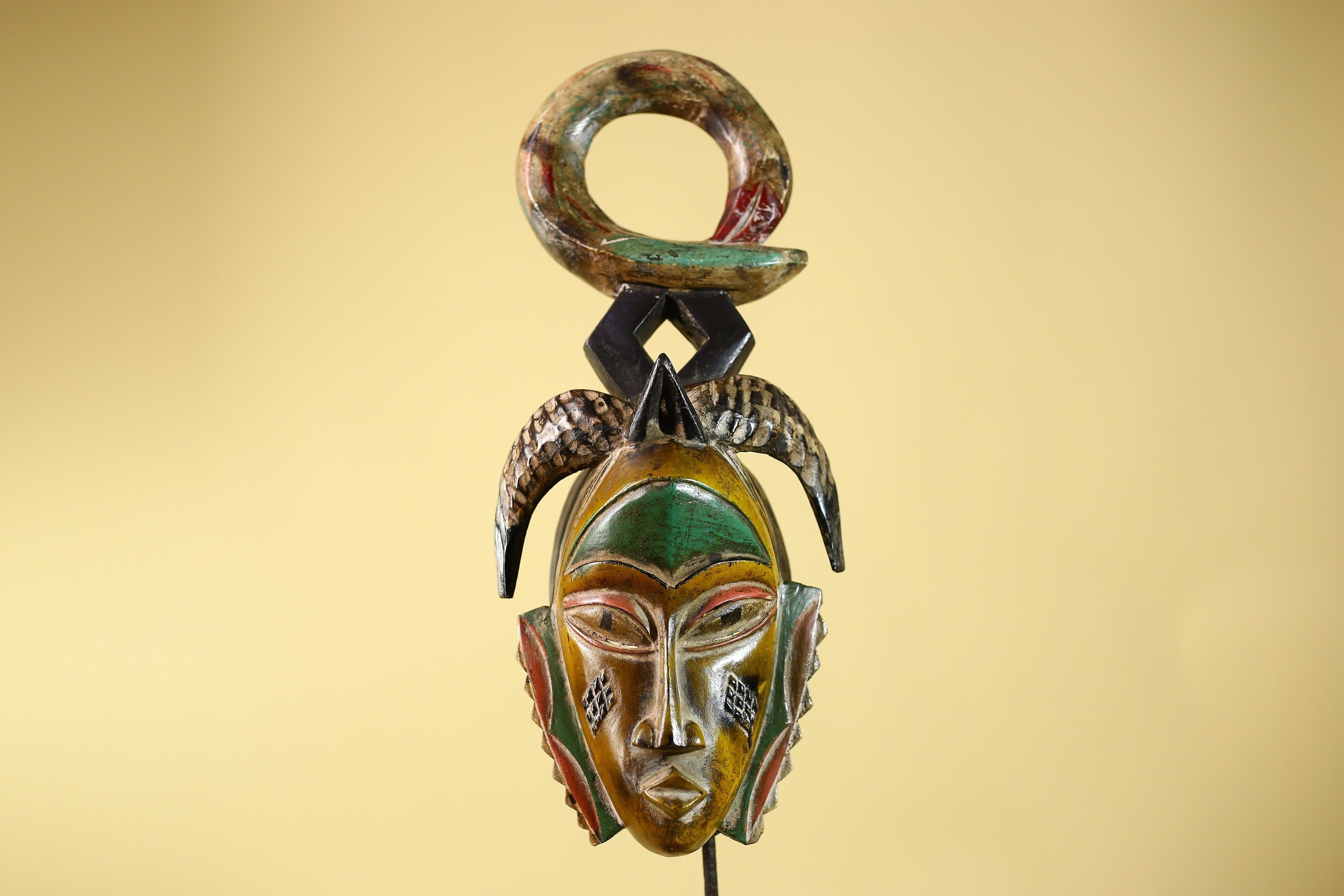 Handmade African Baule Ring Crest Wooden African Art Tribal Wall Decor-G6118