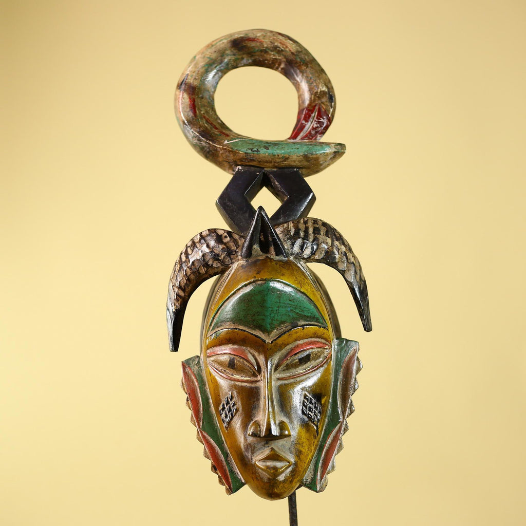 Handmade African Baule Ring Crest Wooden African Art Tribal Wall Decor-G6118