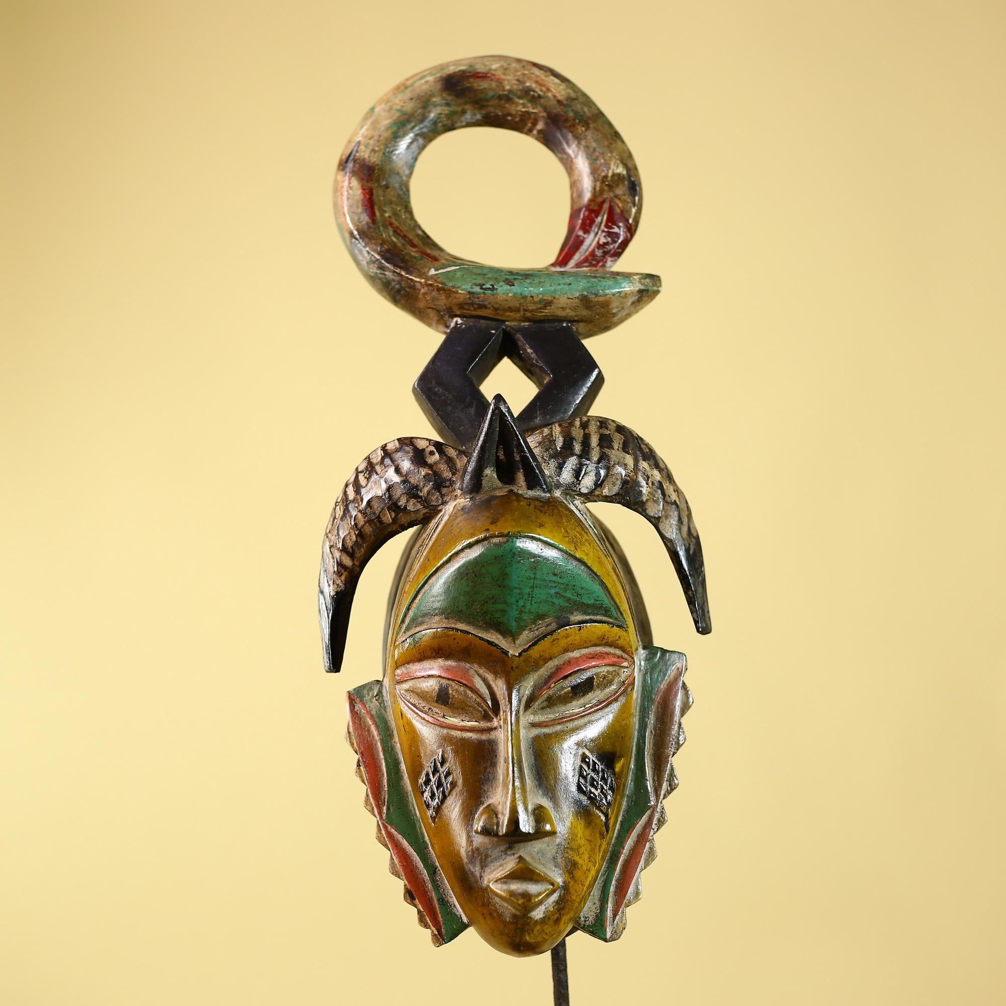 Handmade African Baule Ring Crest Wooden African Art Tribal Wall Decor-G6118