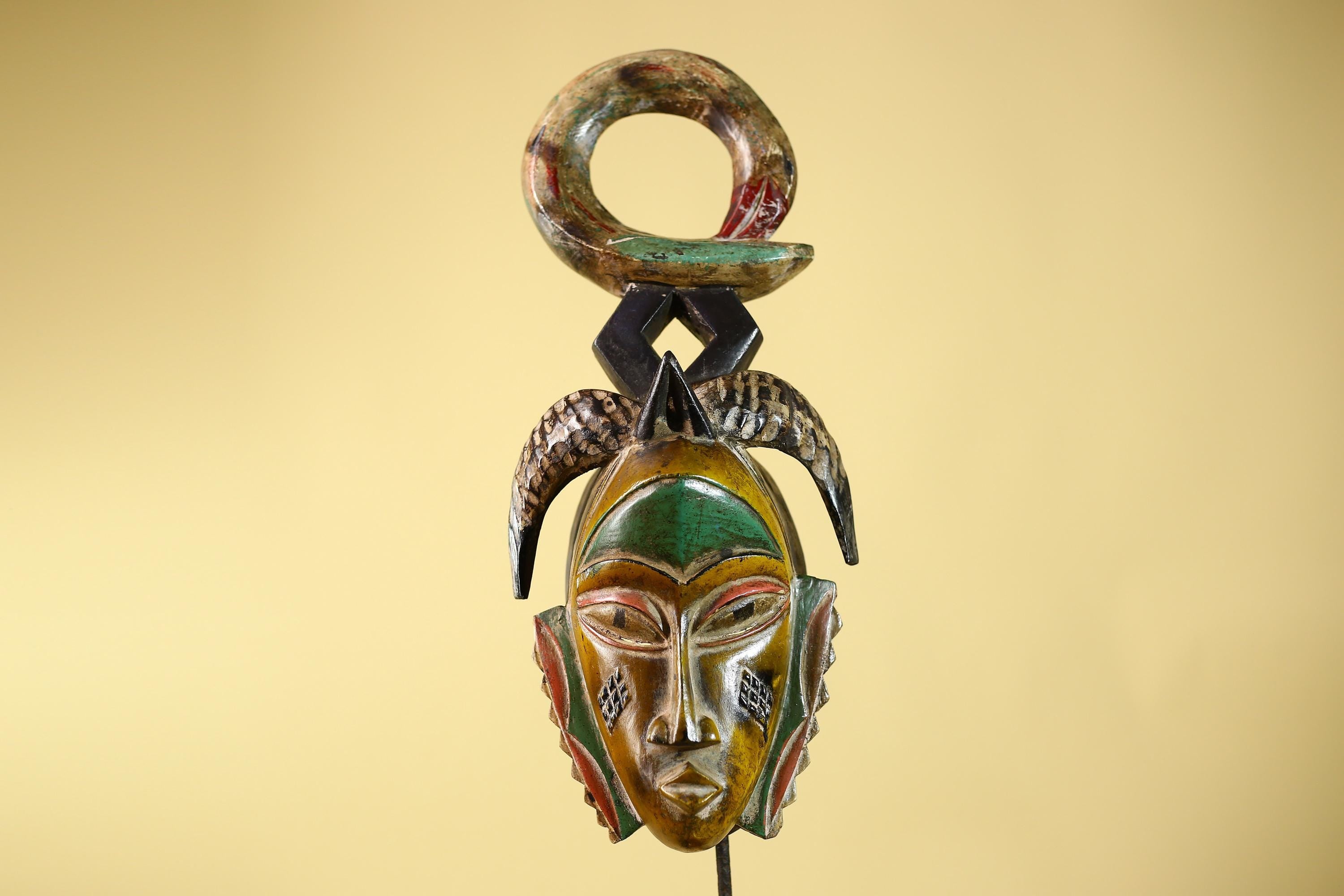 Handmade African Baule Ring Crest Wooden African Art Tribal Wall Decor-G6118