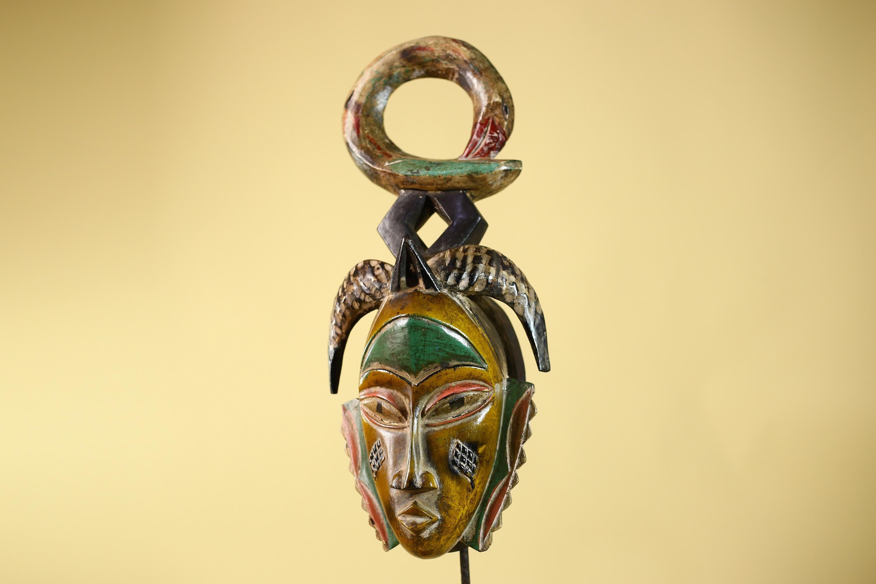 Handmade African Baule Ring Crest Wooden African Art Tribal Wall Decor-G6118