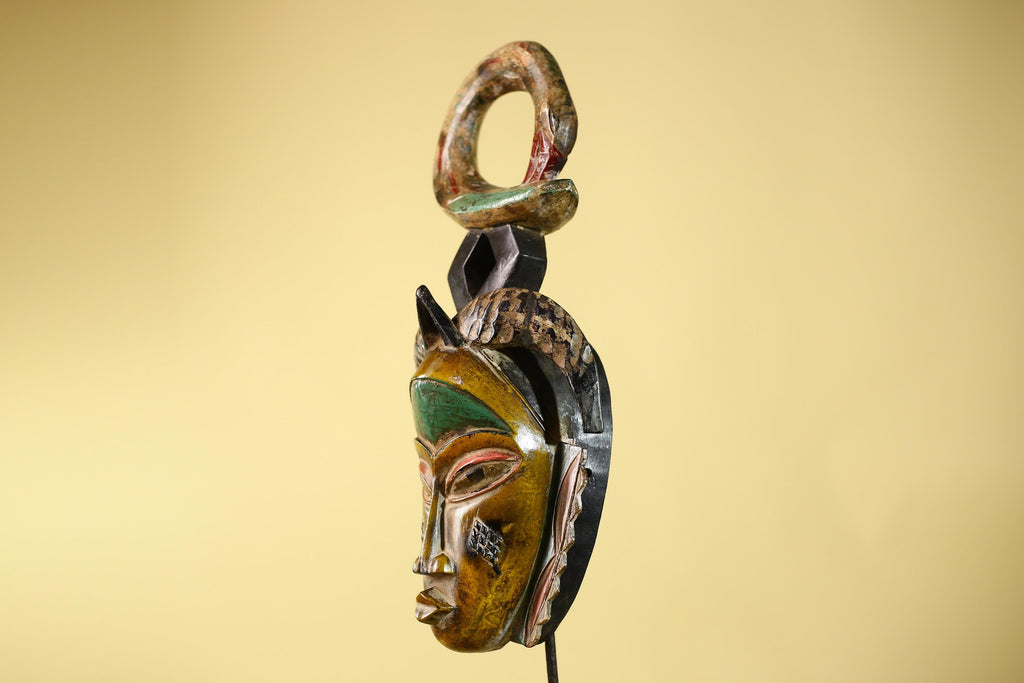 Handmade African Baule Ring Crest Wooden African Art Tribal Wall Decor-G6118
