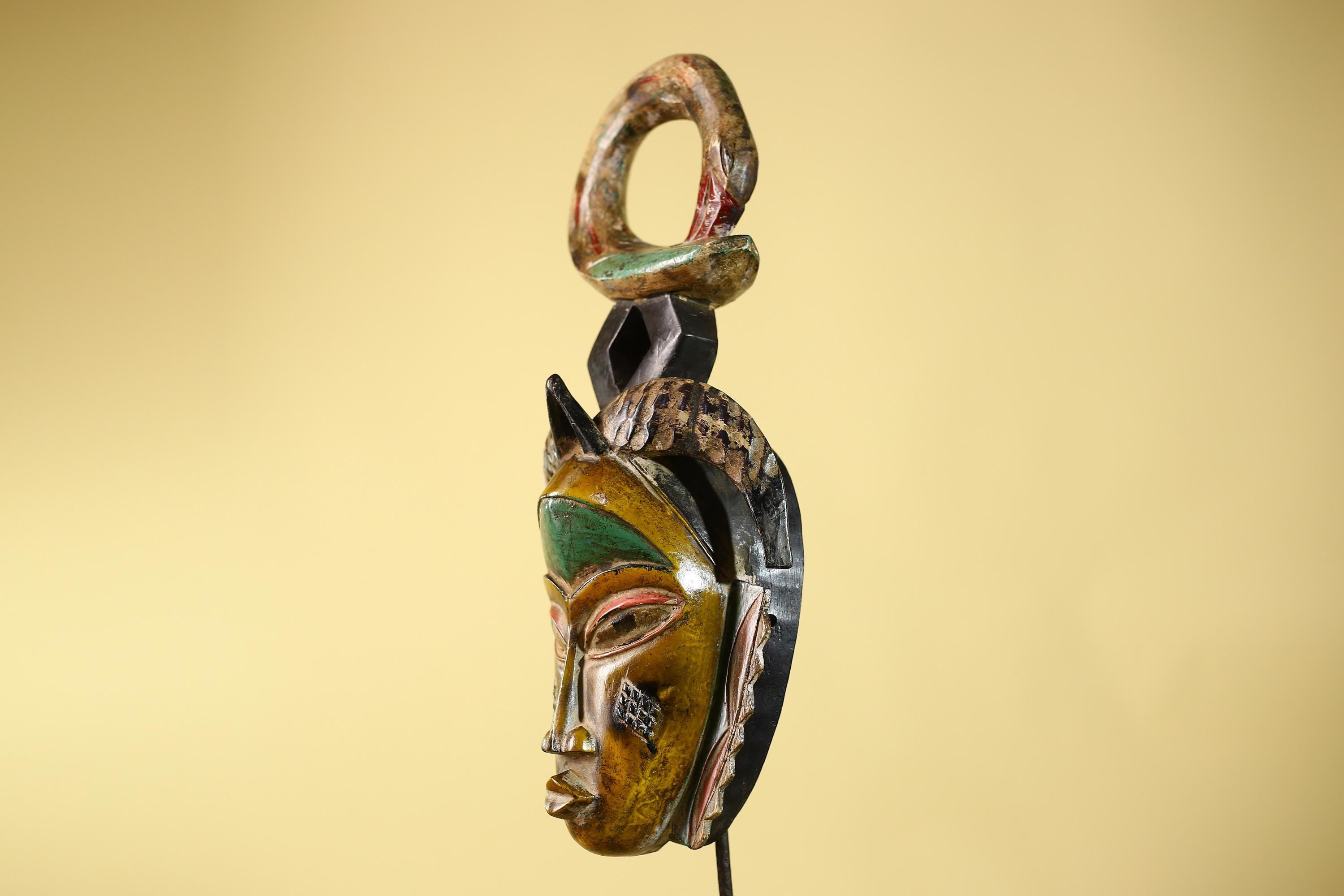 Handmade African Baule Ring Crest Wooden African Art Tribal Wall Decor-G6118