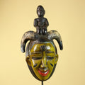 Hand Carved Baule Figure Crest Wooden African Art Tribal Wood Sculpture-G6119