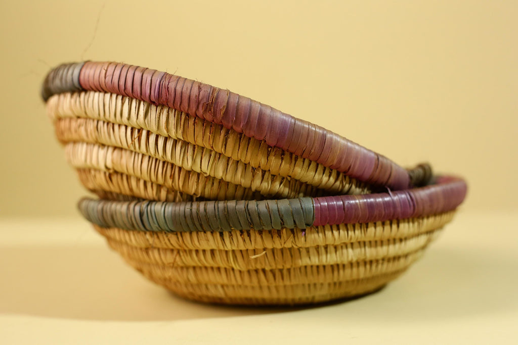 African Handwoven Basket with Lid – Tribal Woven Storage Basket Decor-G6218