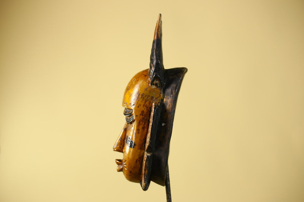 Handmade African Mask Baule Style Tribal Wall Art Hand Carved-G6123