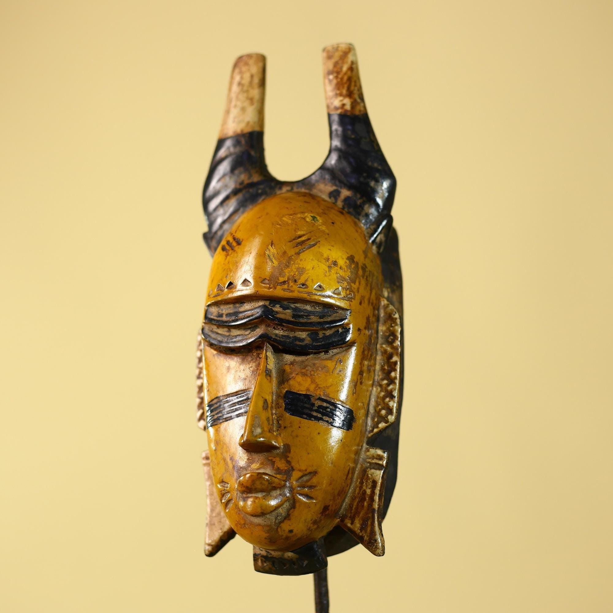 Handmade African Mask Baule Style Tribal Wall Art Hand Carved-G6123