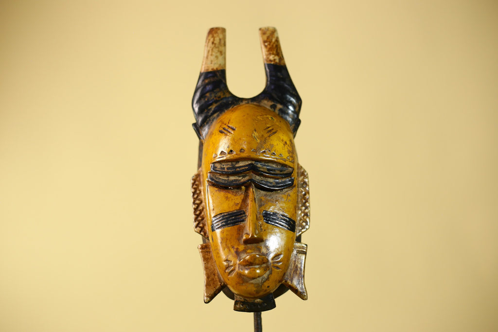 Handmade African Mask Baule Style Tribal Wall Art Hand Carved-G6123