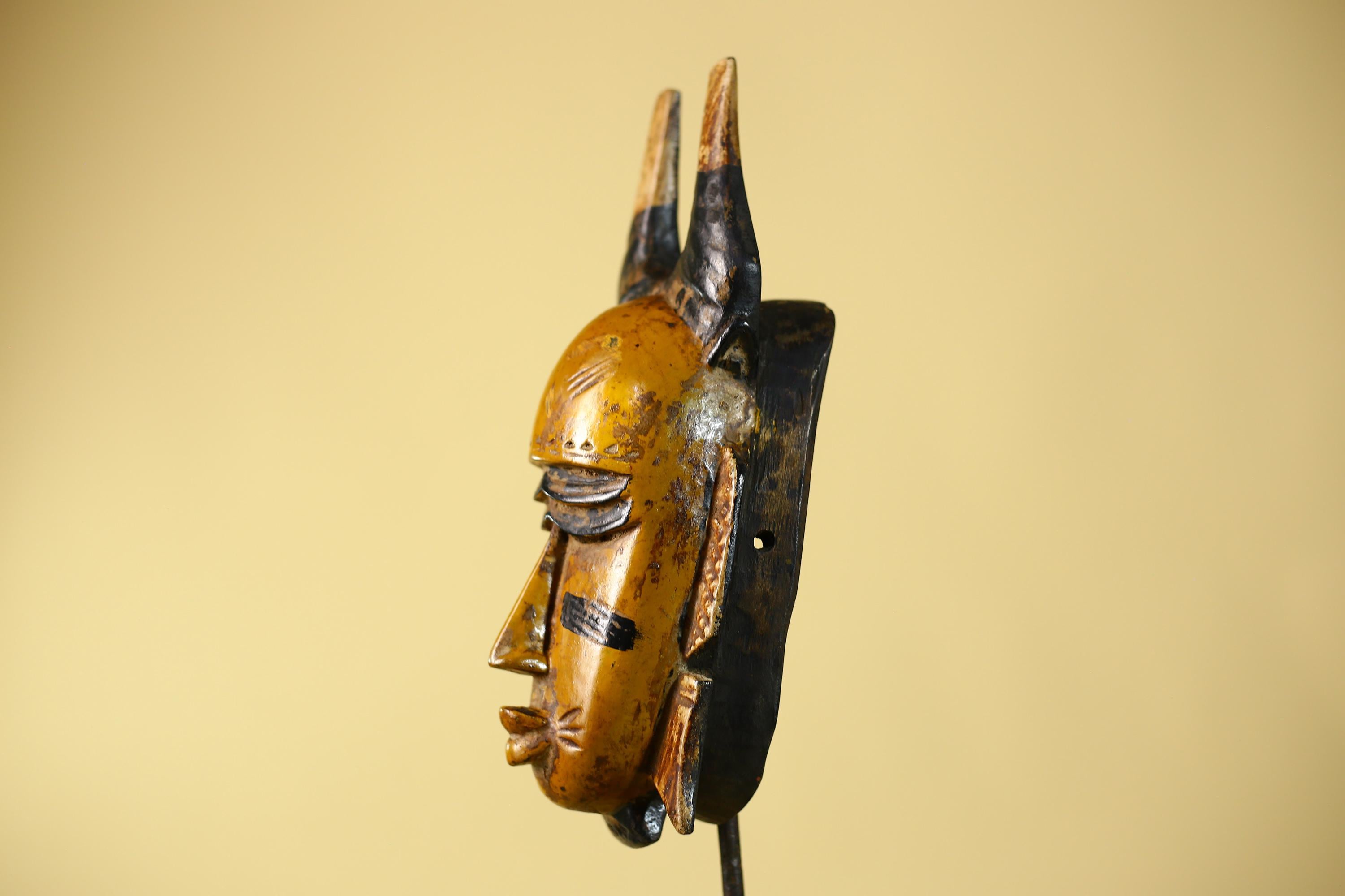Handmade African Mask Baule Style Tribal Wall Art Hand Carved-G6123