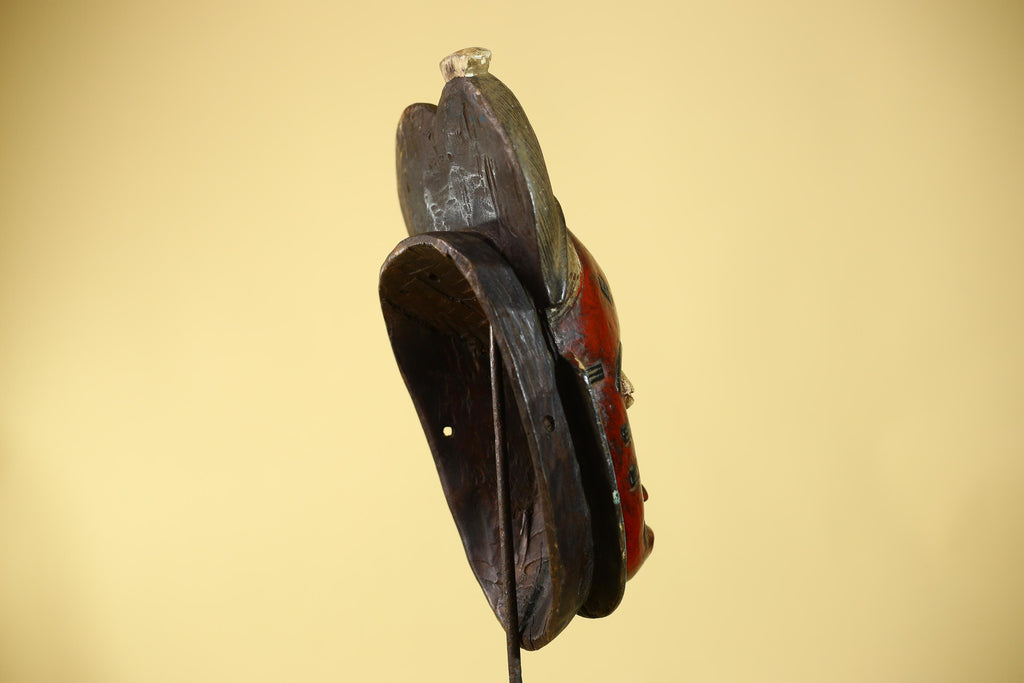 Hand Carved Guro  African Mask Tribal Wall Art: Authentic African Wood Sculpture-G6124