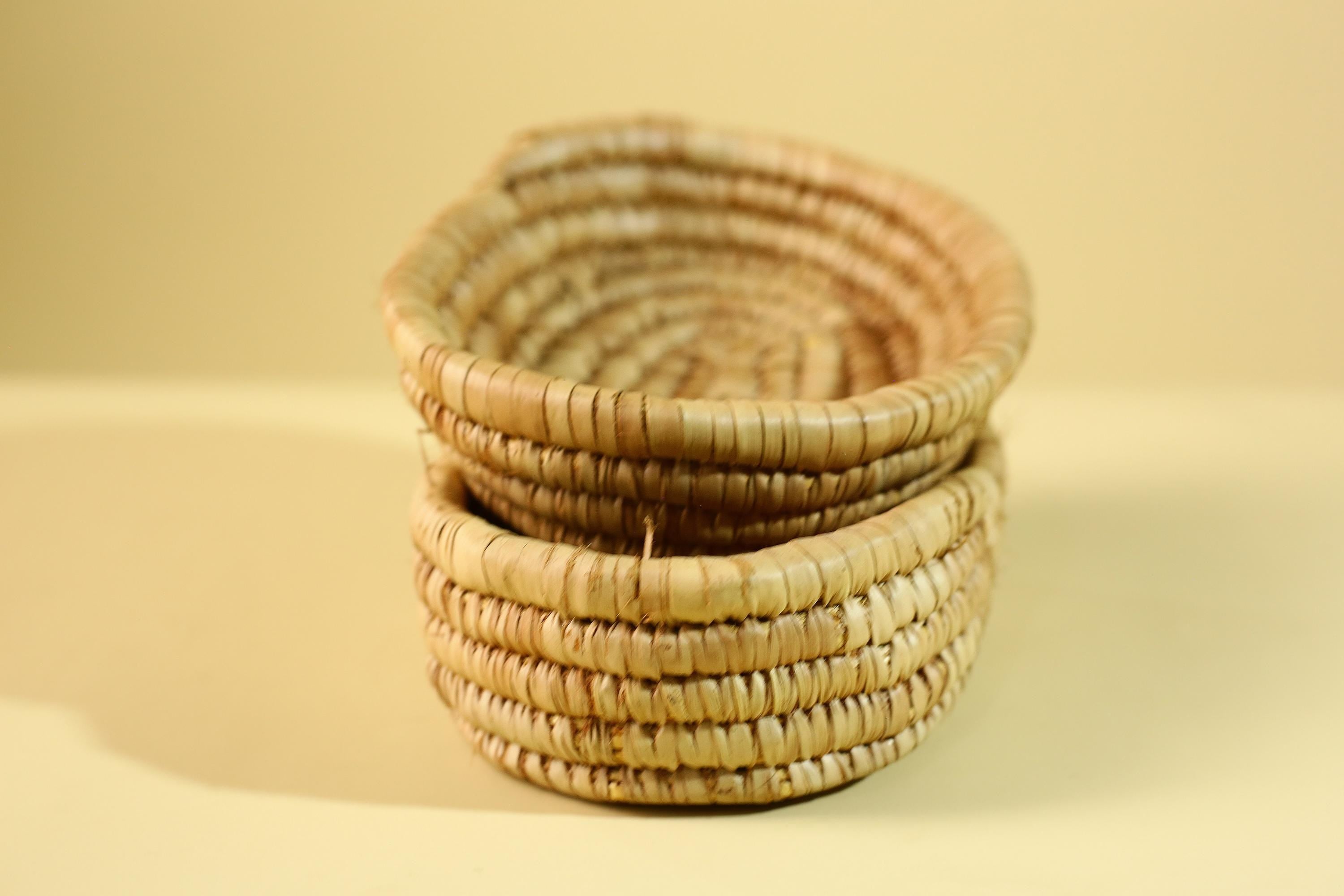 Handwoven African Lidded Basket, Natural Fiber Storage Basket, Tribal Decor-G6219