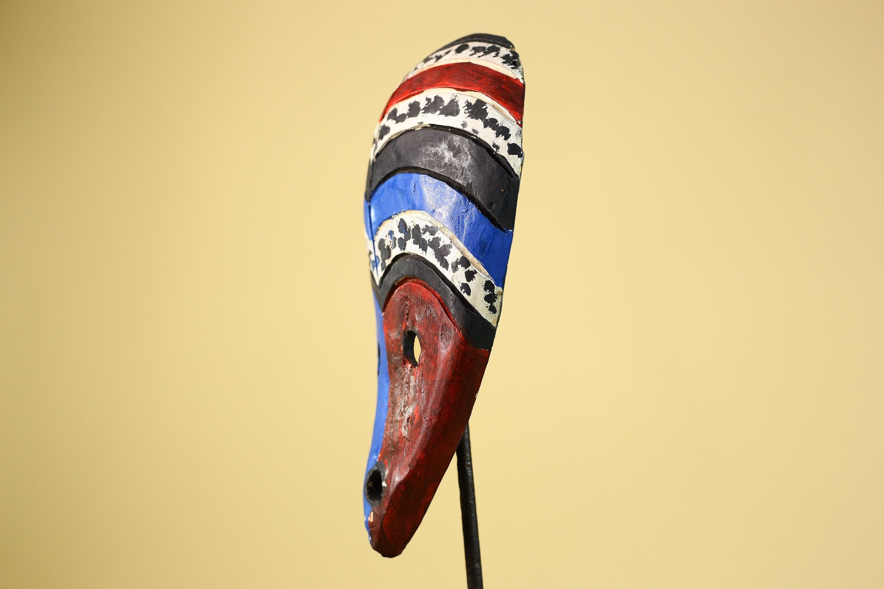 Hand Carved African Mask, Tribal Painted Face  Wall Art-G6220