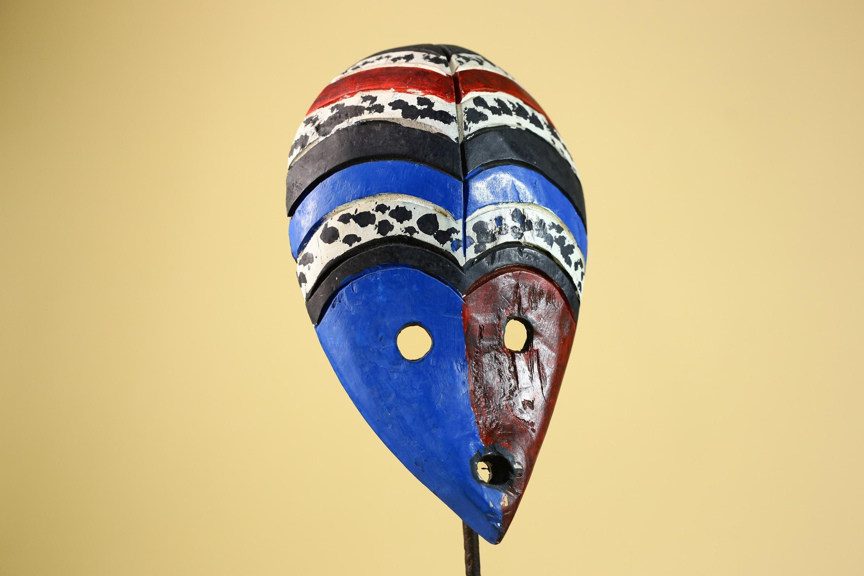 Hand Carved African Mask, Tribal Painted Face  Wall Art-G6220