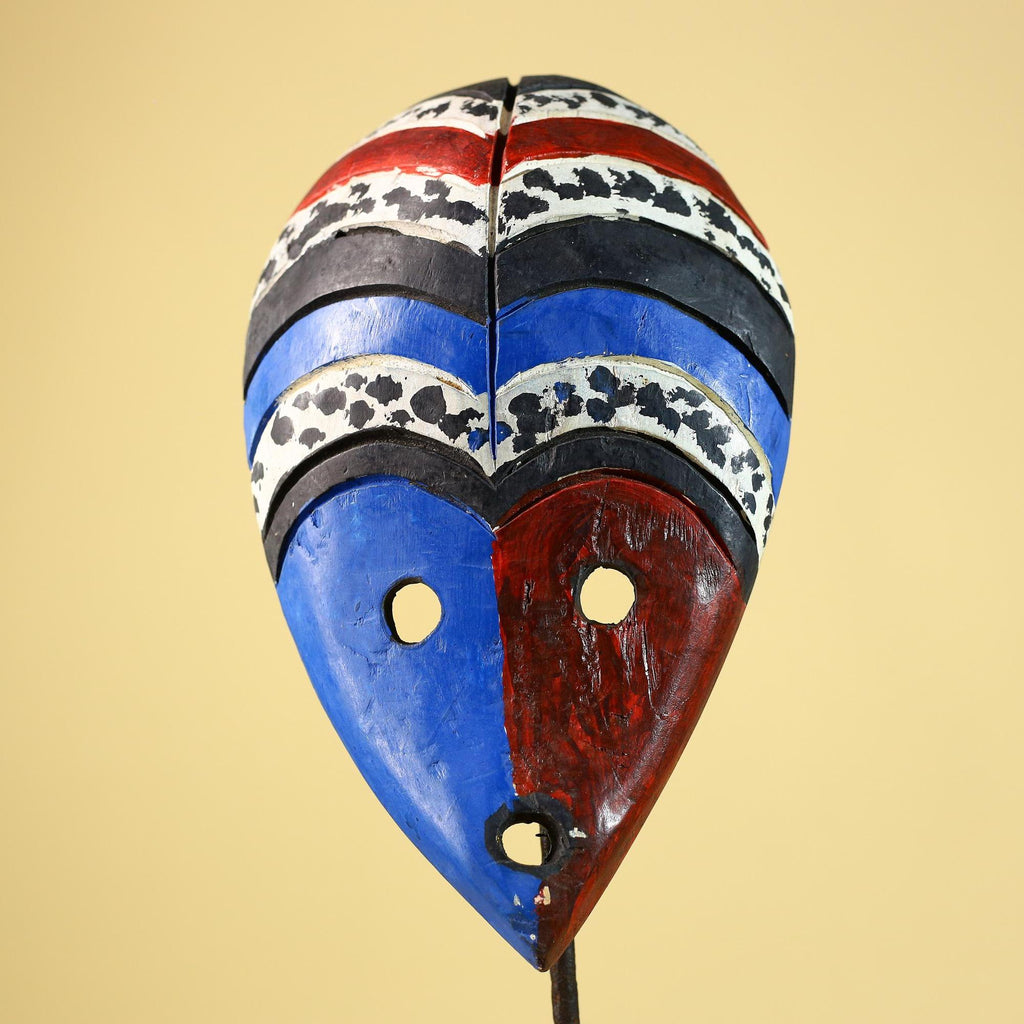 Hand Carved African Mask, Tribal Painted Face  Wall Art-G6220