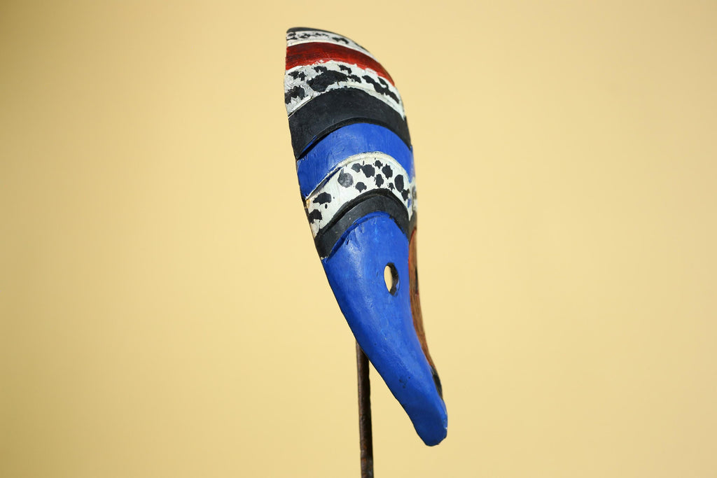 Hand Carved African Mask, Tribal Painted Face  Wall Art-G6220