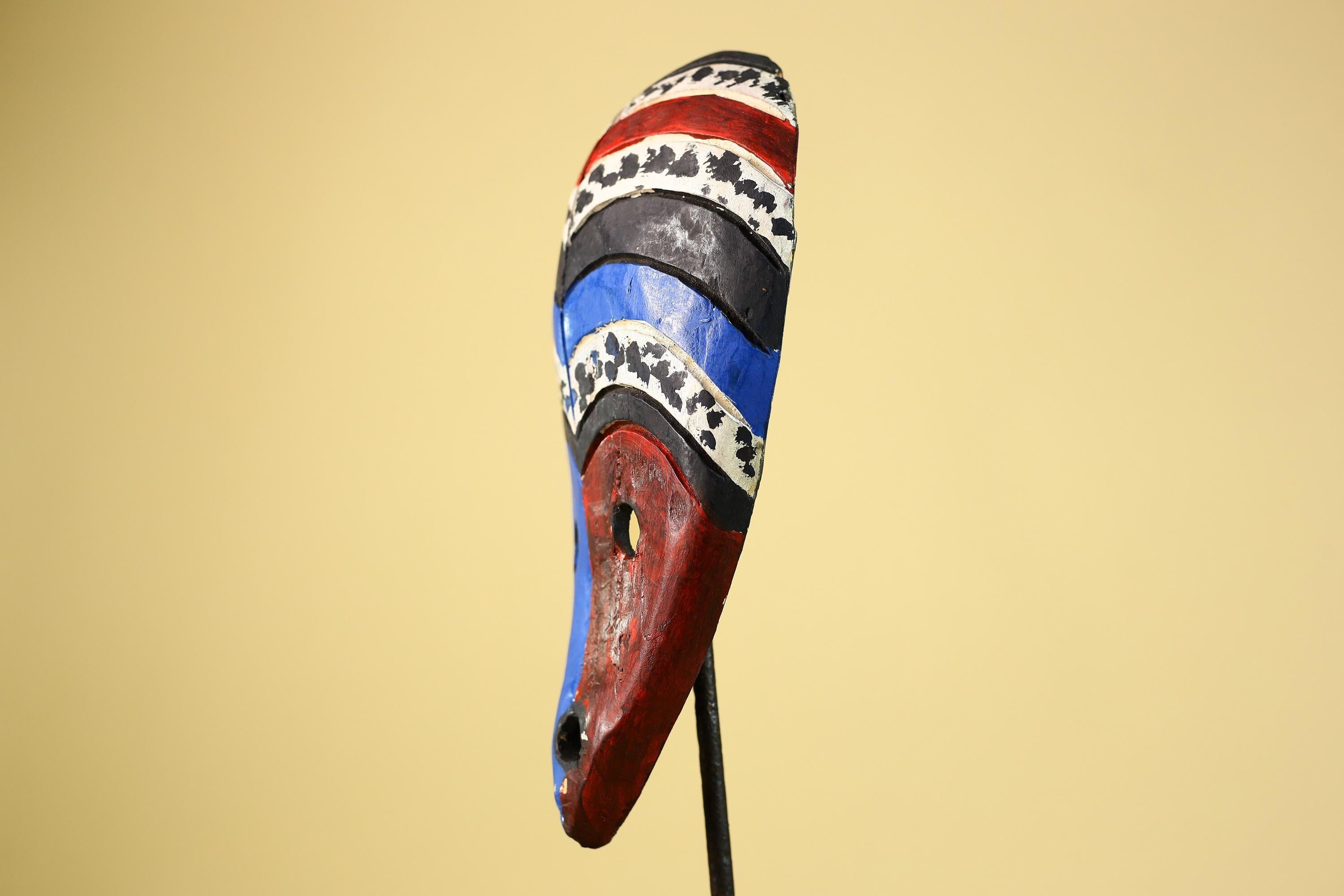 Hand Carved African Mask, Tribal Painted Face  Wall Art-G6220
