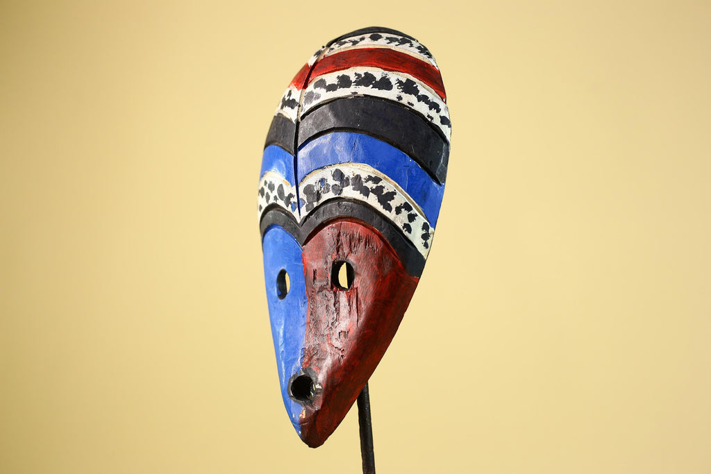 Hand Carved African Mask, Tribal Painted Face  Wall Art-G6220