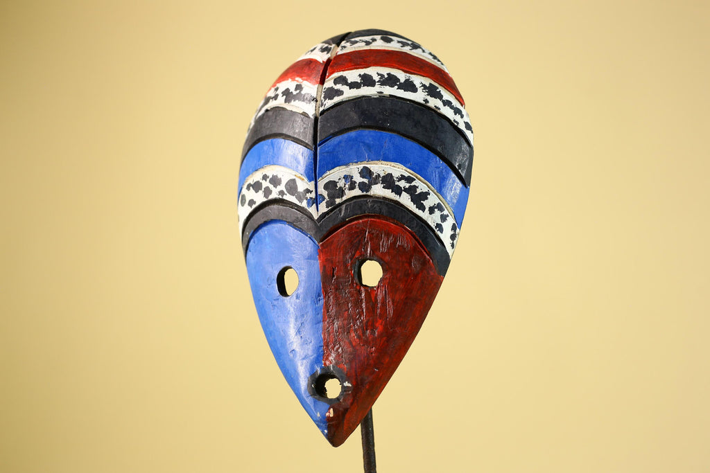 Hand Carved African Mask, Tribal Painted Face  Wall Art-G6220