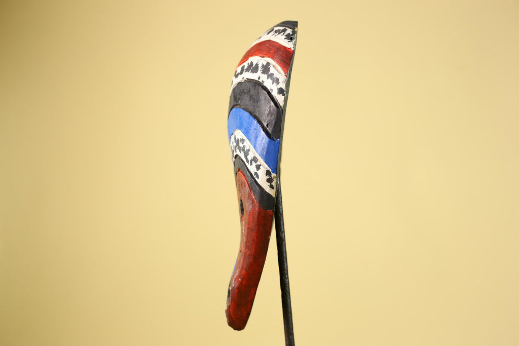 Hand Carved African Mask, Tribal Painted Face  Wall Art-G6220