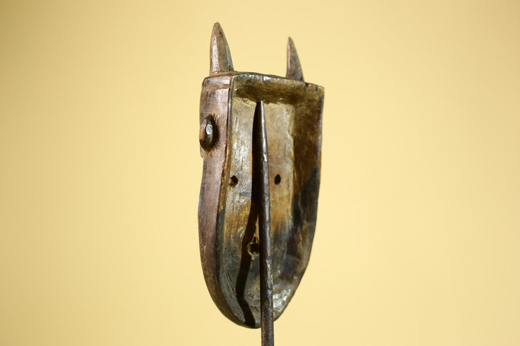 Dan Horned Mask | Hand Carved African Tribal Wood Mask-G6223