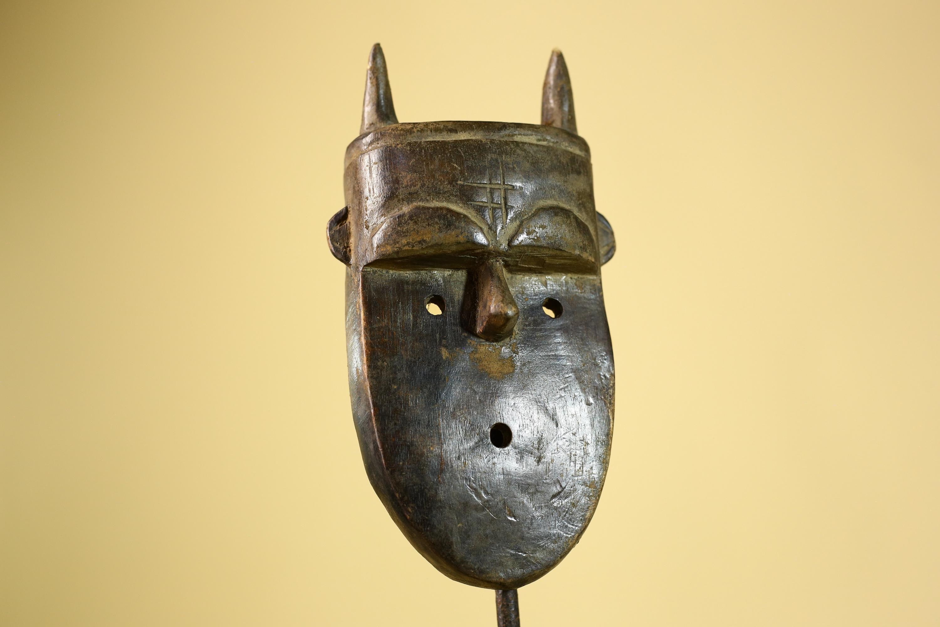 Dan Horned Mask | Hand Carved African Tribal Wood Mask-G6223