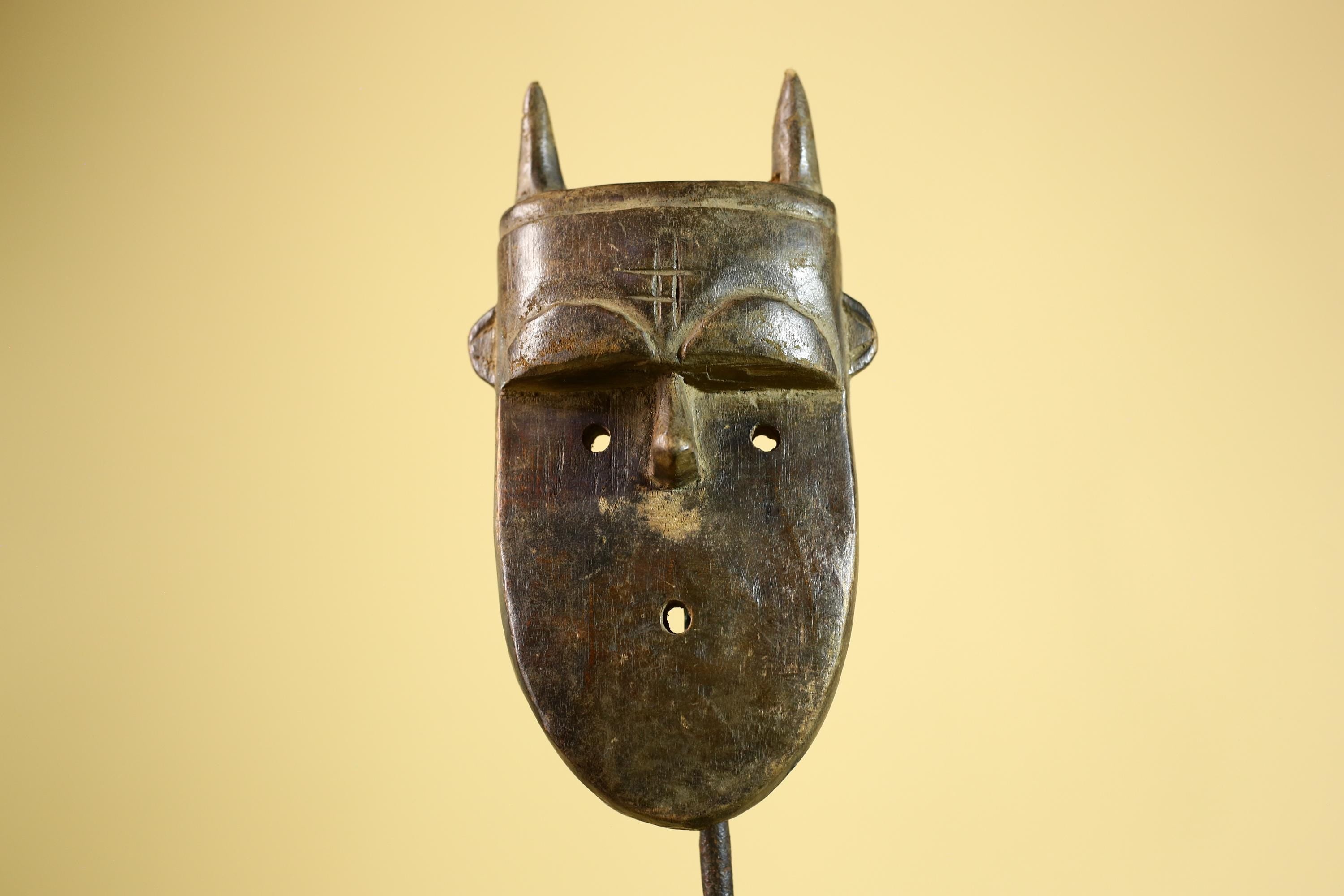 Dan Horned Mask | Hand Carved African Tribal Wood Mask-G6223