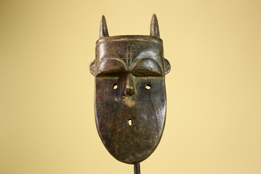 Dan Horned Mask | Hand Carved African Tribal Wood Mask-G6223