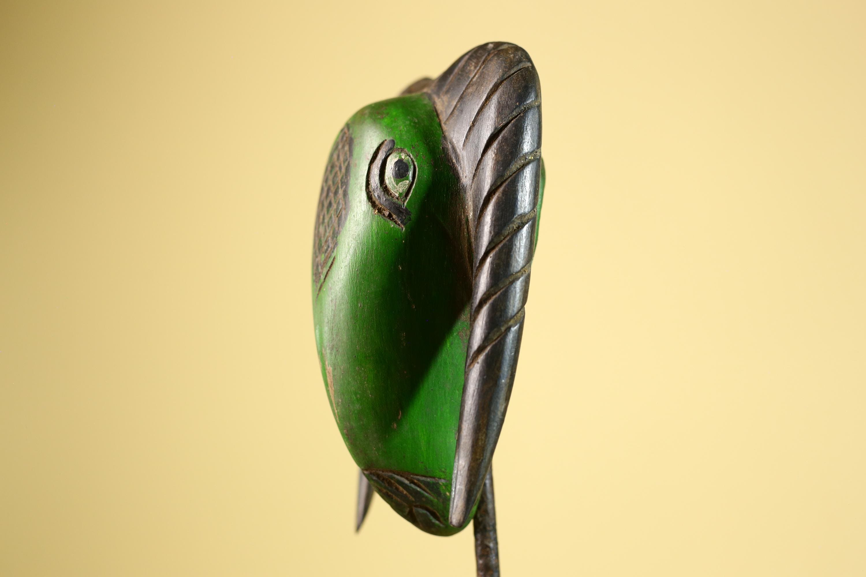 African Antelope Mask- Hand Carved Wooden Tribal Art Wall Decor-G6225