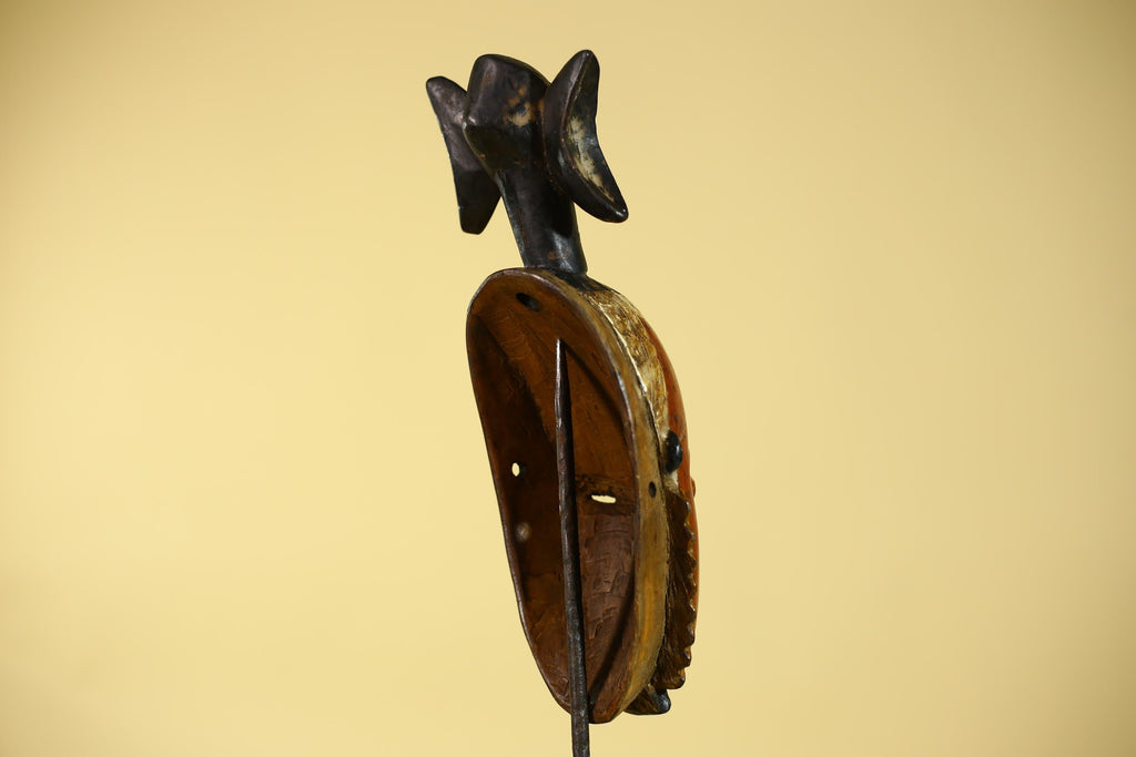 African Mask Baule Style Wooden Tribal Wall Art Vintage African Art-G6131