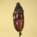 Vintage Baule African Mask Hand Carved Wood Tribal Wall Art-G6134