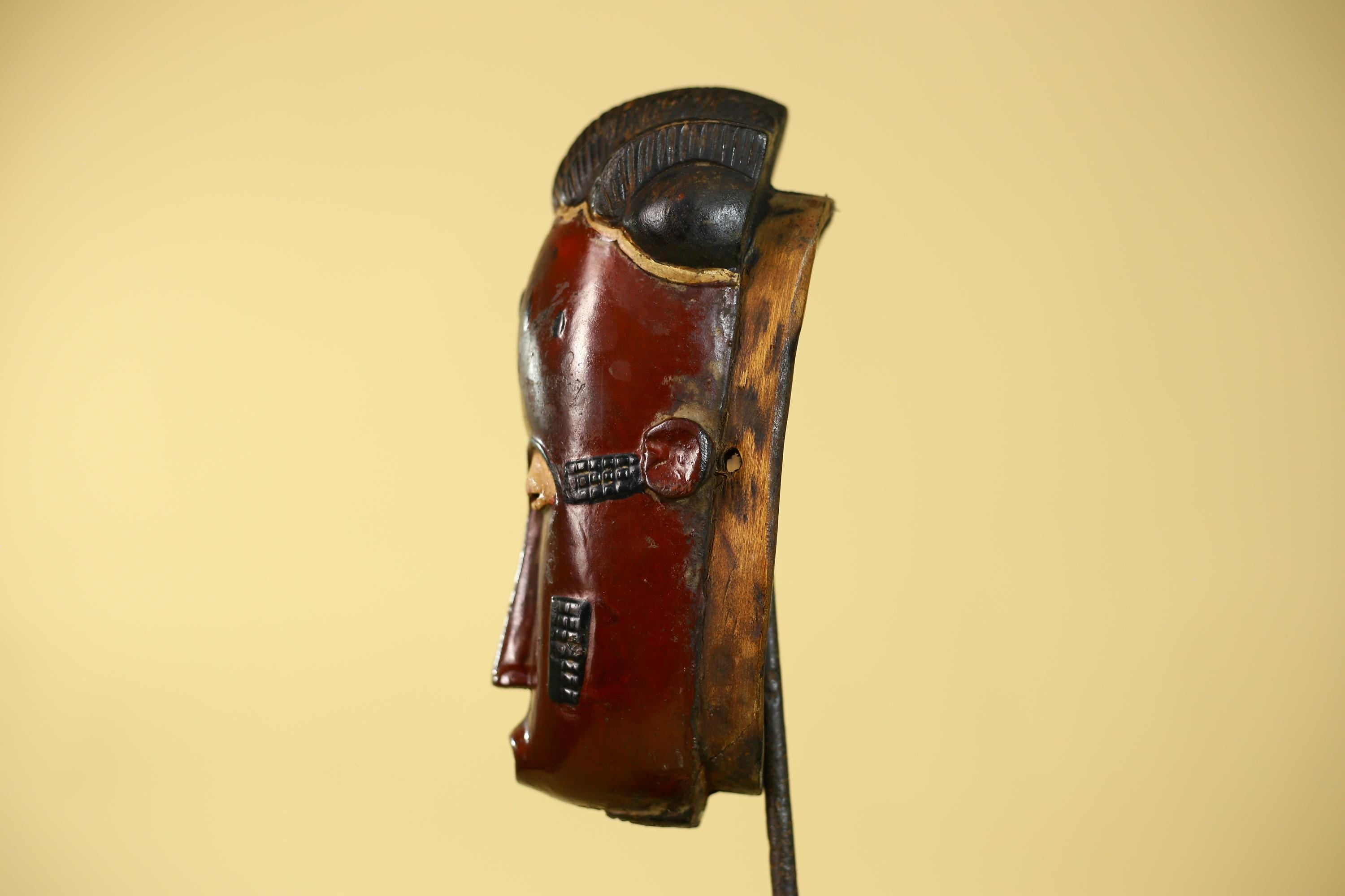 Handmade Baule African Mask : Hand Carved Wood Tribal Wall Art Decor-G6135